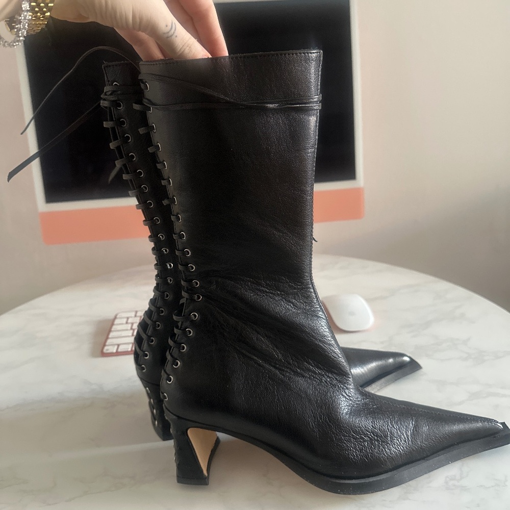 MIISTA Shelley Black Lace Boots (39)